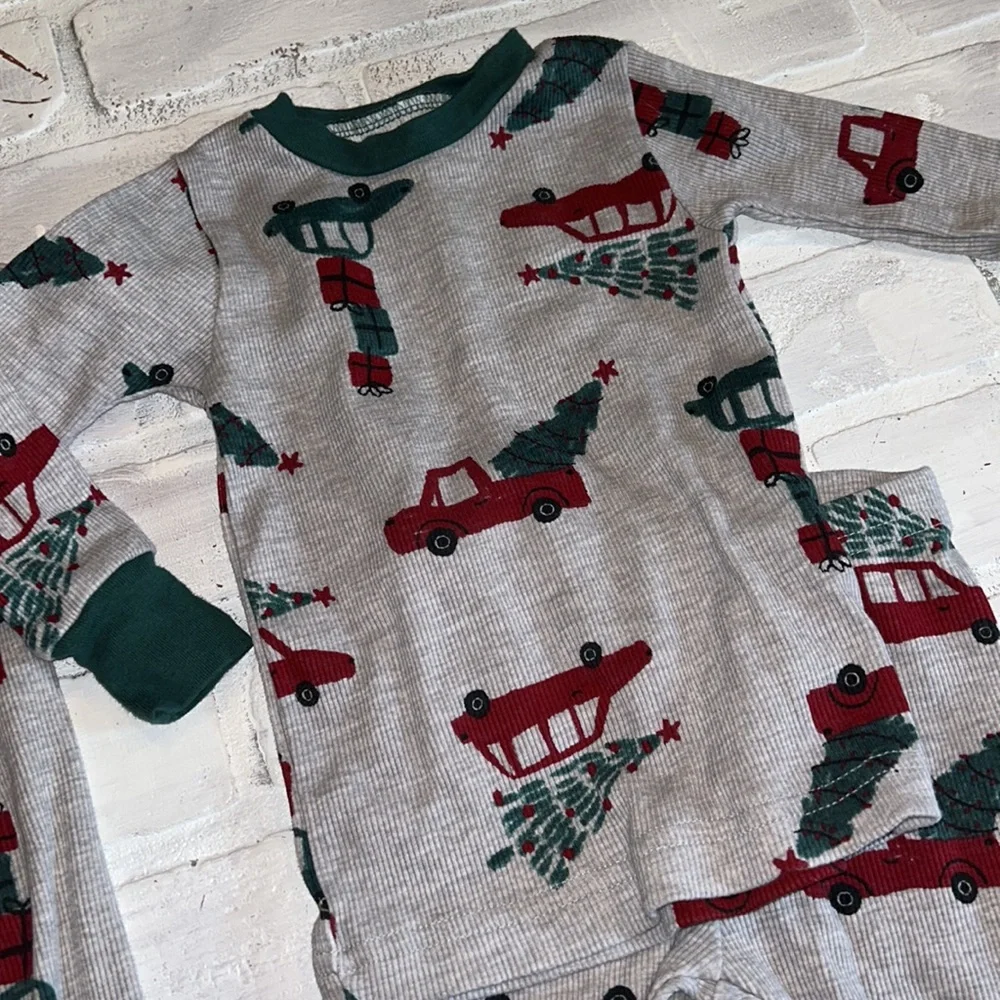 Baby 12m holiday vintage truck & tree twin matching pj set
